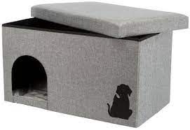 Trixie Legowisko Zamknięte Pufa ze Schowkiem i Poduszką Kimy 72x40x40 cm, szary