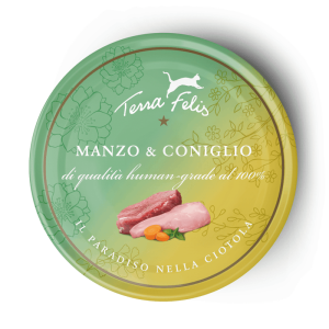 Terra Felis Wołowina z Królikiem 80g, Pyszny Zapach, 100% Składników Jakości Human Grade!     