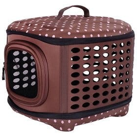 Ibiyaya Transporter Kuferek Brązowy, do 6 kg, Bardzo Lekki (1,2 kg) i Składany na Płasko! 