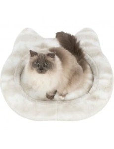 Trixie Nelli Duże Legowisko W Kształcie Głowy Kota, 70x60 cm, Biały/Szary/Brązowy