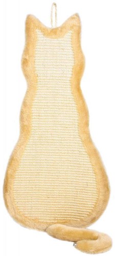 TRIXIEDuży Drapak Wiszący Sizalowy KOT z Pluszowym Ogonem i Dzwonkiem, 35x69 cm, beżowy