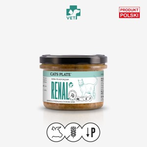 Cats Plate RENAL 180g, Specjalistyczna Karma z Wołowiną Dla Kotów z Przewlekłymi Chorobami Nerek! 