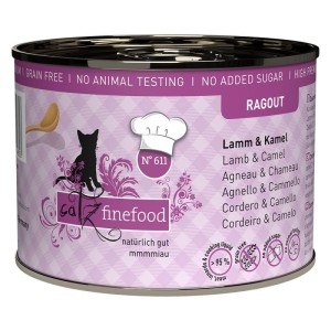 Catz Finefood Ragout No. 611 Jagnięcina i Wielbłąd 190 g, Kawałki w Dużej Ilości Sosu!