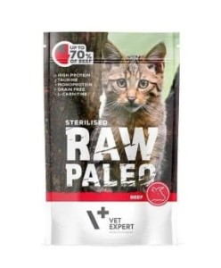 Vet-Expert Raw Paleo Sterilized - Wołowina saszetka 100 g