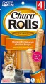 Inaba Churu Rolls Miękkie Przysmaki w Postaci Pałeczki z Kurczaka Nadziewanej Kremem z Kurczaka 4x10g, 4 Oddzielne Opakowania!