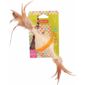 ZOLUX Zabawka dla kota sizal z piórkami 