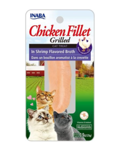 Inaba Grilowany Filet z Kurczaka w Bulionie z Krewetek 25 g, Soczysta Mięsna Przekąska!