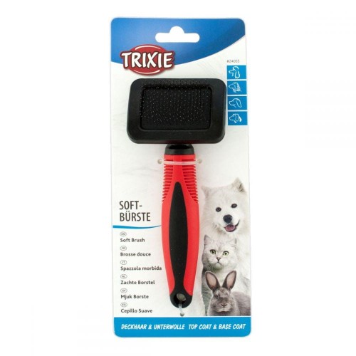 Trixie Miękka Szczotka, metalowe zęby, plastikowa rączka 9x16cm