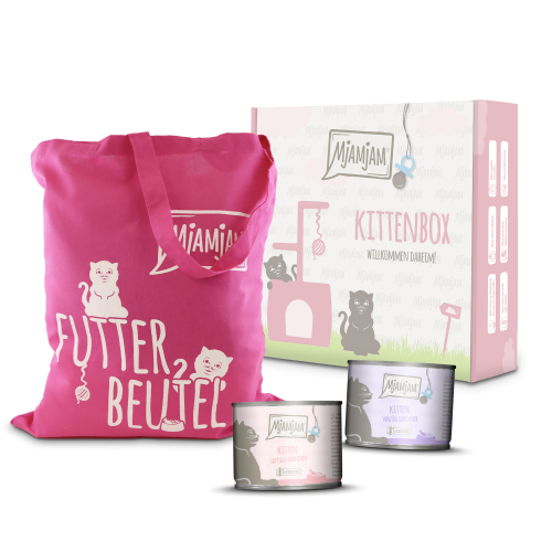 MjAMjAM Kitten Box, 6 x Puszka 200g, Torba, Długopis i Pokrywka na Puszkę MjAMjAM!
