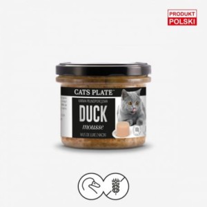 Cats Plate Duck Mousse, Mus z Kaczki, 100g, Polski Producent, BEZ Mięsa Oddzielanego Mechanicznie! 