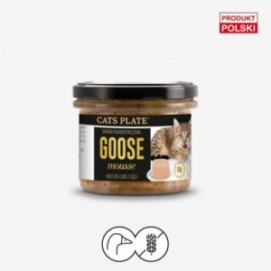 Cats Plate Goose Mousse, Mus z Gęsi, 100g, Polski Producent, BEZ Mięsa Oddzielanego Mechanicznie!  