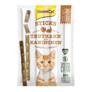 GimCat Stick Indyk i Królik, 4 szt, Miękkie Paluszki, NOWOŚĆ! 