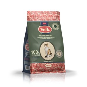 FOLK Adult Wielkopolska Kaczka z Dodatkiem  Aromatycznych Jabłek, Przepiórki i Śledzia, 1,6 kg, Karma Wyprodukowana w Polsce!