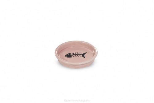 YARRO Miska Talerzyk Ceramiczny Motyw Ryba 13,5cm x 2,5cm Biały/ Różowy