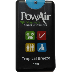 PowAir Card Neutralizator Zapachów w Cienkiej Obudowie, Kieszonkowy Rozmiar w Kształcie Karty z Atomizerem 12ml,  Tropical Breeze