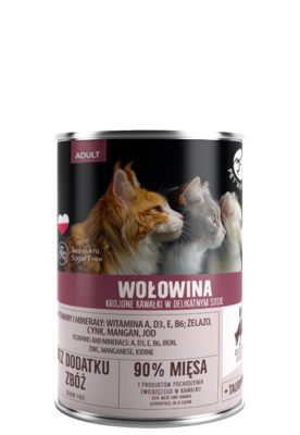 Pet Republic Krojone Kawałki z Wołowiną w Sosie 400g, Polski Producent! Nowość! 