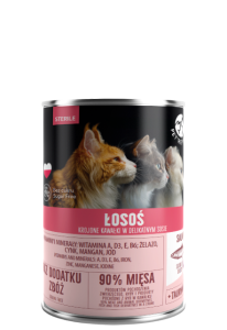 Pet Republic Krojone Kawałki z Łososiem w Sosie dla Kotów Sterylizowanych 400g, Polski Producent! Nowość!   