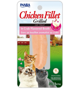 Inaba Grilowany Filet z Kurczaka w Bulionie z Kraba 25 g, Miękka i Soczysta Przekąska!