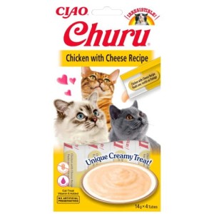Inaba Churu Creamy Treat Kurczak z Serem 4x14g, Kremowy Przysmak!  1 Tubka to TYLKO 6kcal!     