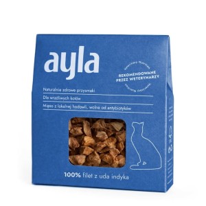 AYLA Cat Filet z Uda Indyka Liofilizowany 28g, Polski Producent, Mięso Jakości Human Grade, Chów Bez Antybiotyków!     
