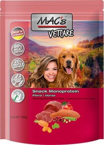 MAC's Vetcare Mono Konina 100g, Monobiałkowe Przysmaki dla Kotów i Psów! TERMIN 03.08.2023
