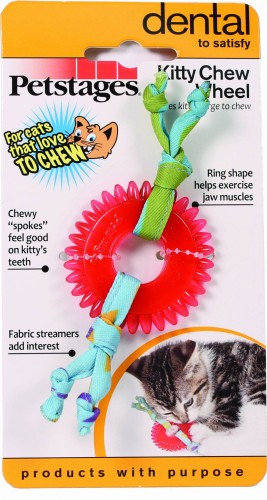 Petstages Kitty Chew Wheel, Koło Do Zabawy i Żucia Dla Kociąt, Czyszczenie Zębów i Masowanie Dziąseł!