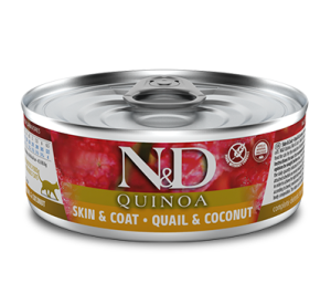 N&D Cat Quinoa Przepiórka i kokos 80 g Zdrowa Skóra i Piękna Sierść!