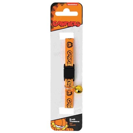 Garfield Obroża Dla Kota z Zapięciem Bezpieczeństwa i Dzwoneczkiem, żółta/czarny napis 