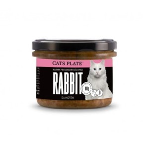 Cats Plate Królik 180 g, Polski Producent, BEZ Mięsa Oddzielanego Mechanicznie! 