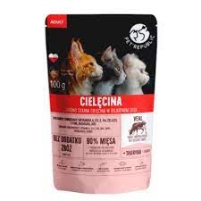 Pet Republic Adult Cielęcina, Siekane Kawałki w Delikatnym Sosie 100g, Polski Producent, Nowość!
