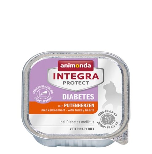 Animonda Integra Protect Adult Diabetes z Sercami Indyka, 100g,  Bezzbożowa karma dla Cukrzyków!  