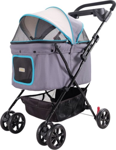 Ibiyaya Wózek Easy Pet Buggy, Szary, Składany, Obciążenie do 20 kg!