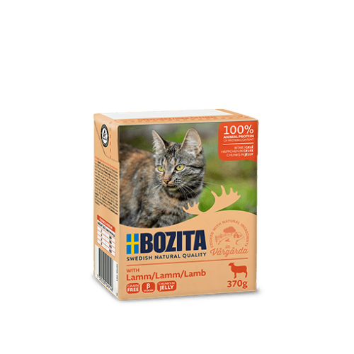 Bozita Jagnięcina w Galarecie 370g, Nowość! Kawałeczki w DUŻEJ Ilości Galaretki!  