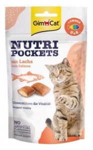 GimCat Nutri Pockets z Łososiem 60g, Bogate w Kwasy Omega 3 i 6!