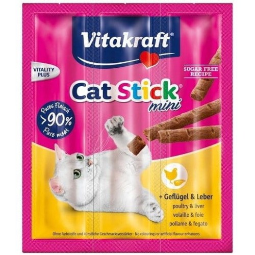 Vitakraft Cat Mini Sticks  Drób i Wątróbka 3 szt,  Miękkie Paluszki!    