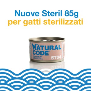 Natural Code Cat Steril 04 Tuńczyk i Sardele w Miękkiej Galaretce 85g, NOWA WERSJA!   