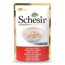 Schesir Kurczak z Labraksem w Galarecie 85g, NOWA Wersja!  