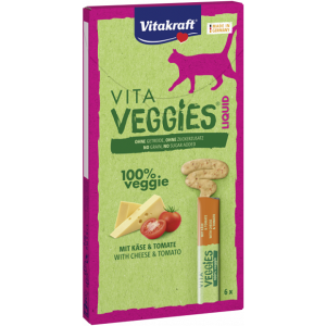 Vitakraft Cat Vita Veggies Liquid Snack Ser i Pomidor 15g / 1 sztuka, NOWOŚĆ!
