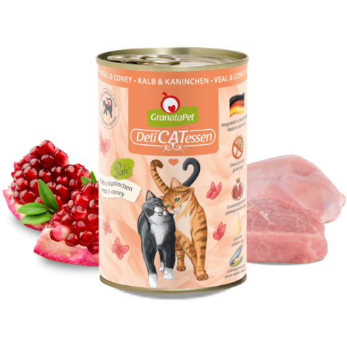 GranataPet DeliCatessen Cielęcina i Królik 400g, Dodatek Nasion Granatu i Małża Zielonego!