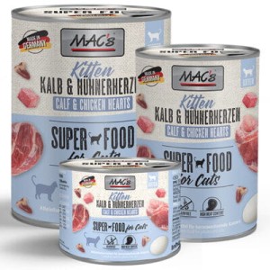 MAC's Cat Kitten Cielęcina i Serca z Kurczaka 800g, NOWA Szata Graficzna!