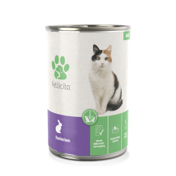 Fellicita Cat Pure Rabbit 400g, Czysty Królik, Miękki Aromatyczny Pasztet!! NOWOŚĆ!    