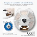 Catit Pixi 6 - Meal Smart Feeder Automatyczne Karmidło Podajnik Pokarmu, Aplikacja i Powiadomienia na Telefon! Możliwość ustawienia harmonogramu 6 posiłków! 6 Miseczek! 2 Wkłady Lodowe Zapewniające Świeżość Karmy! 32x34,5x9,2 cm, kolor biały