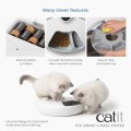 Catit Pixi 6 - Meal Smart Feeder Automatyczne Karmidło Podajnik Pokarmu, Aplikacja i Powiadomienia na Telefon! Możliwość ustawienia harmonogramu 6 posiłków! 6 Miseczek! 2 Wkłady Lodowe Zapewniające Świeżość Karmy! 32x34,5x9,2 cm, kolor biały