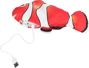 Trixie Wriggle Fish Ruszająca Się Ryba! Uruchamiana Dotykiem, Z Kocimiętką, ładowana USB, 26 cm, czerwony/biały/czarny, NOWOŚĆ!