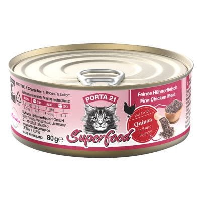 Feline Porta 21 Superfood Kurczak z Komosą Ryżową 80g, Miękka Galaretka! Nowość! 