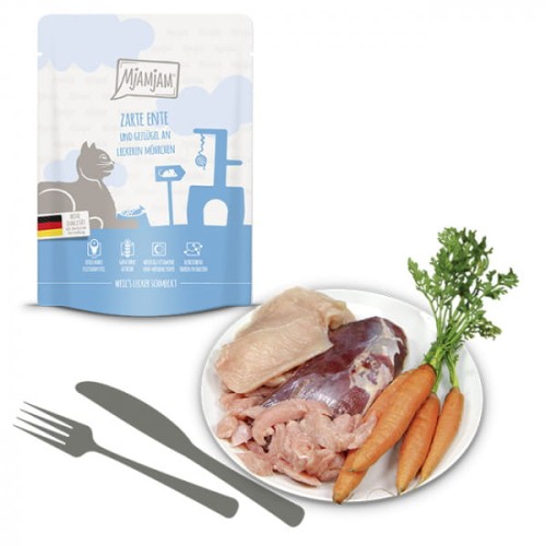 MjAMjAM Delikatna Kaczka i Drób z Pyszną Marchewką Saszetka 300g! NOWA Gramatura!
