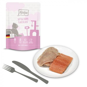 MjAMjAM Soczysty Kurczak i Dziki Łosoś Saszetka 300g! NOWA Gramatura!