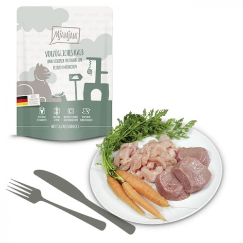 MjAMjAM Doskonała Cielęcina i Indyk z Pyszną Marchewką Saszetka 300g! NOWA Gramatura!