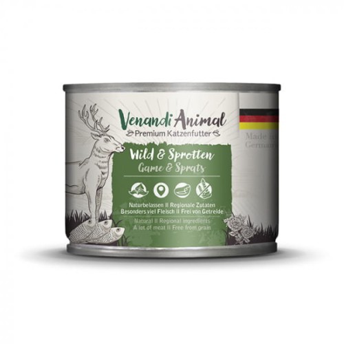 Venandi Animal Dziczyzna i Szprotki 200g, NOWOŚĆ! Niemiecki Producent!