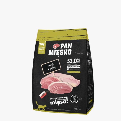 Pan Mięsko Indyk z Gęsią 400g, Mały Rozmiar Chrupek, Polski Producent! Nowość!  